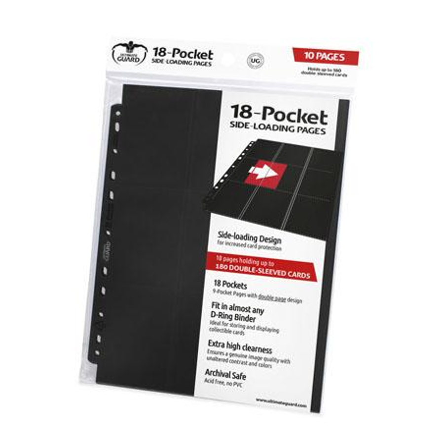 Ultimate Guard: 18-Pocket Pages Side-Loading - Schwarz (10)