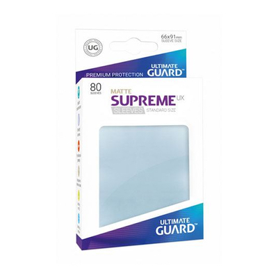 Ultimate Guard: Sleeves – Standard Supreme „Transparent Matte Frosted“ (66×91) – 80 Stk