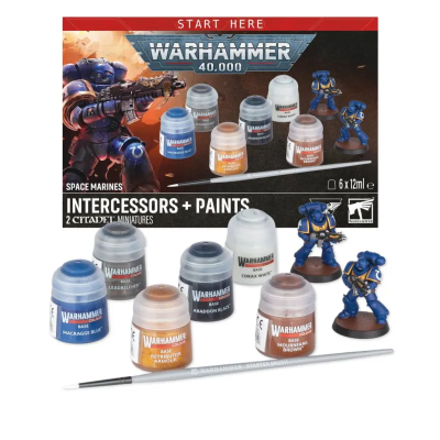 Warhammer 40K: Space Marines – Intercessors + Paints
